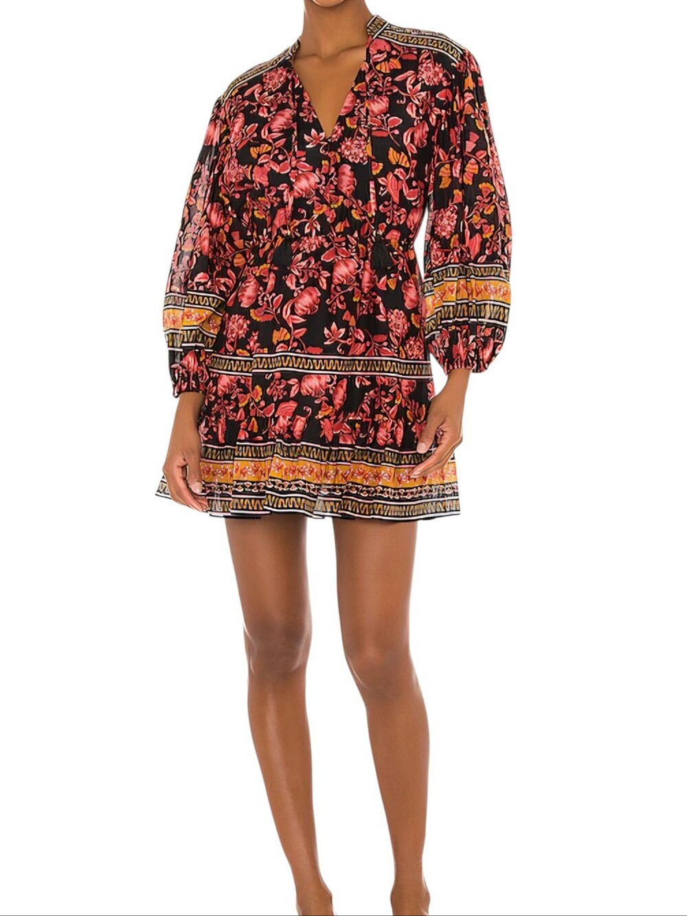 Alice + Olivia Sedona Fall Into You Floral Silk/Cotton Blend Mini Dress Size 8